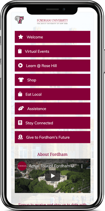 Fordham University contactless app