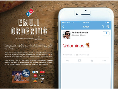 Domino’s Pizza Qwasi emoji ordering